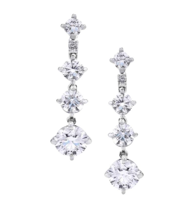 De Beers Jewellers De Beers Jewellers White Gold Arpeggia One Line Drop Earrings