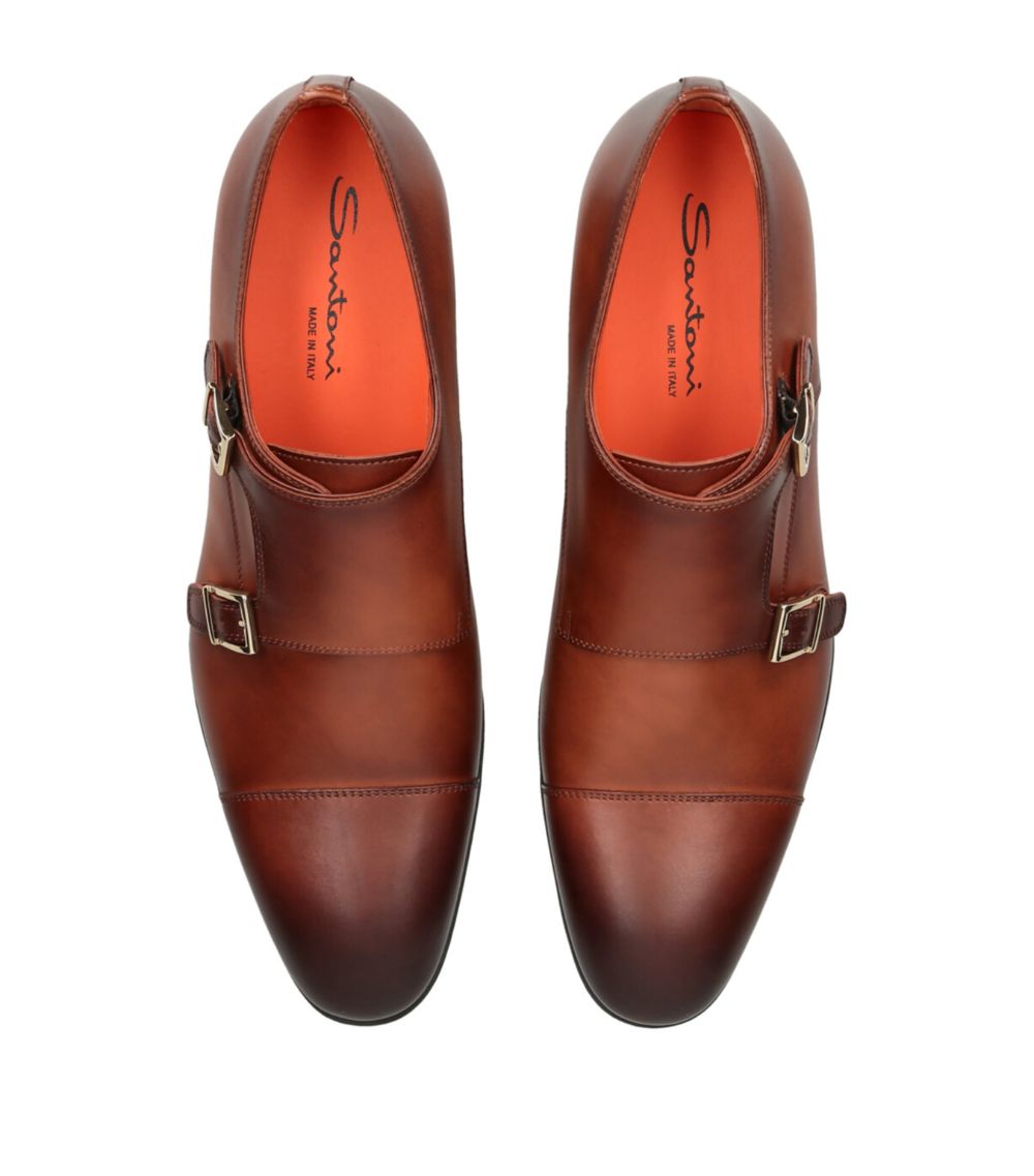 Santoni Santoni Leather New Simon Double Monk Shoes