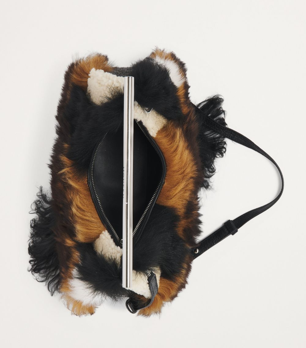 Alexander McQueen Alexander Mcqueen Shearling Cross-Bar Top-Handle Bag