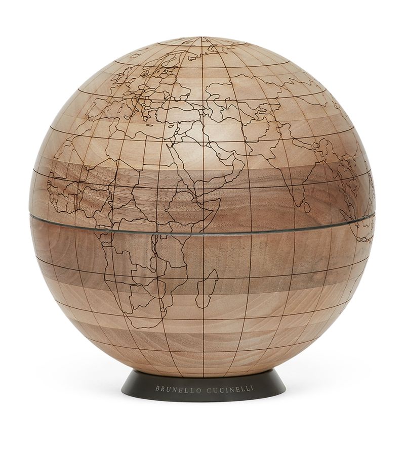 Brunello Cucinelli Brunello Cucinelli Walnut Engraved Globe