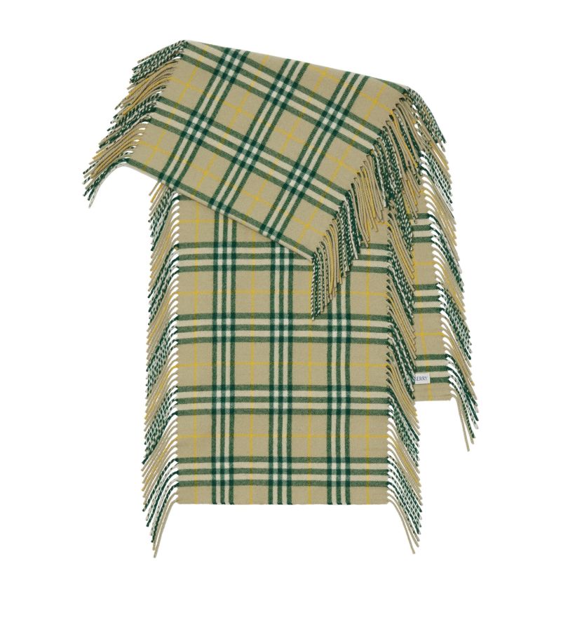 Burberry Burberry Cashmere Fringed Check Scarf