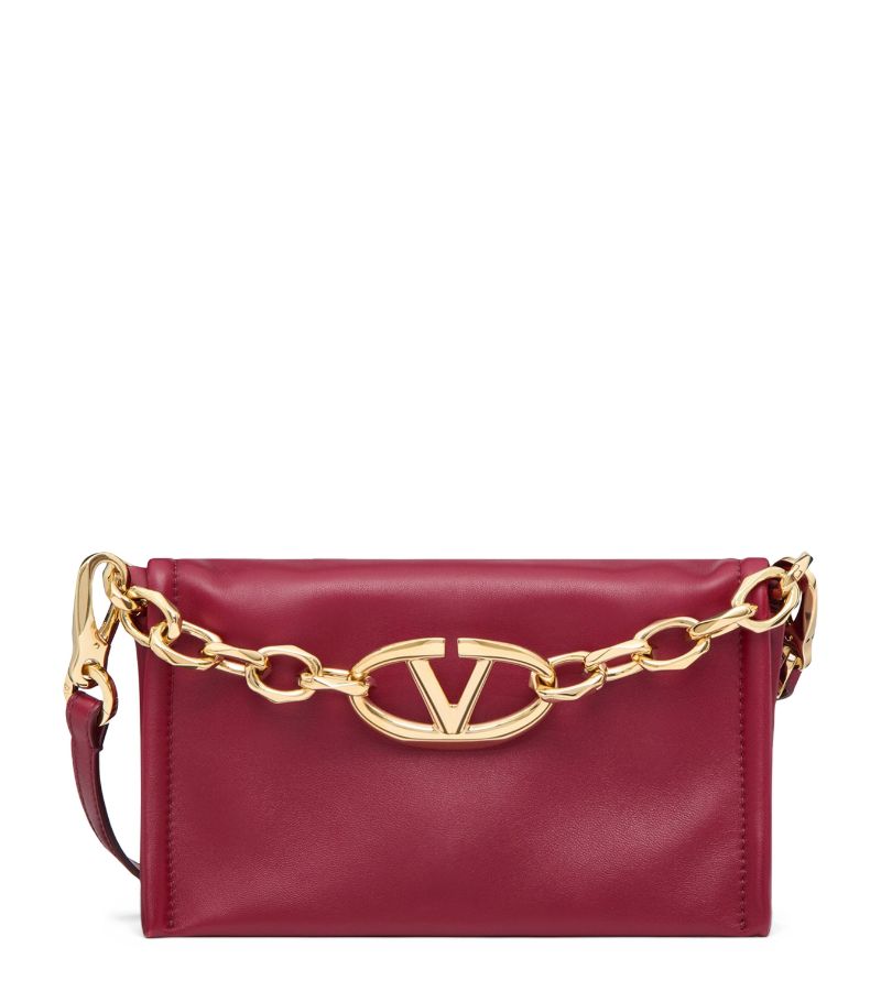 VALENTINO GARAVANI Valentino Garavani Mini Leather Vlogo Chain Clutch Bag