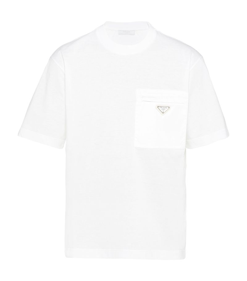 Prada Prada Cotton And Re-Nylon Pocket T-Shirt