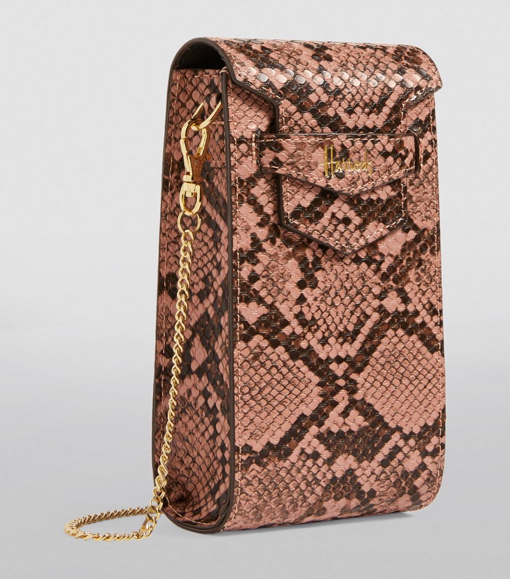 Harrods Harrods Nano Pink Snake Bag