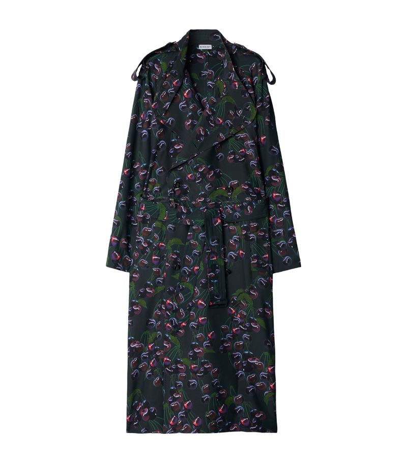 Burberry Burberry Long Cherry Print Trench Coat