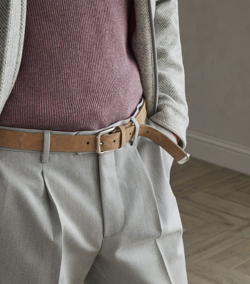 Brunello Cucinelli Brunello Cucinelli Leather Paisley Belt