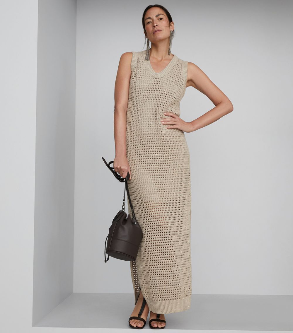 Brunello Cucinelli Brunello Cucinelli Sequinned-Knit Maxi Dress