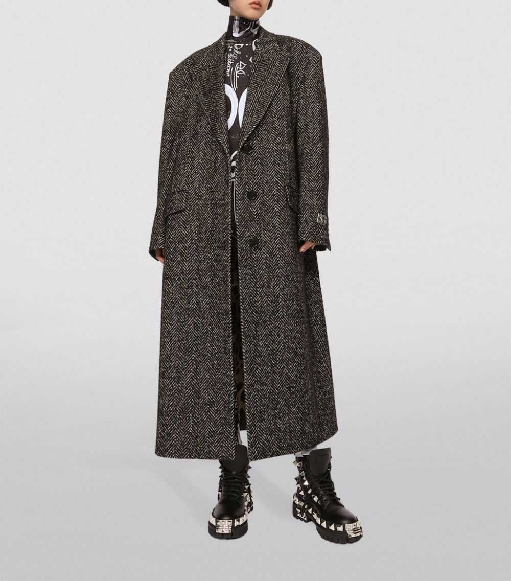 Dolce & Gabbana Dolce & Gabbana Wool-Blend Herringbone Coat