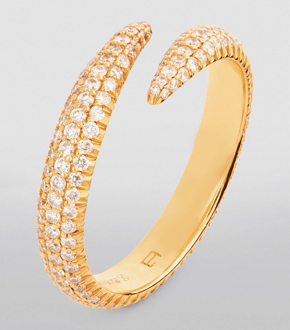 Eva Fehren Eva Fehren Yellow Gold And Diamond Wrap Claw Ring (Size 3.5)