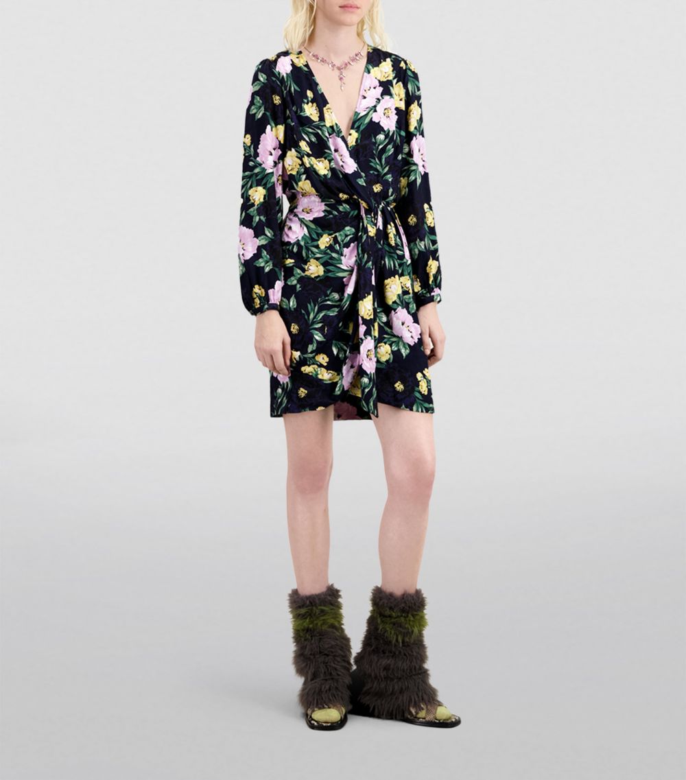 The Kooples The Kooples Floral Print Wrap Mini Dress