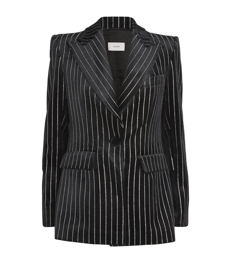  Alex Perry Velvet Crystal-Embellished Blazer