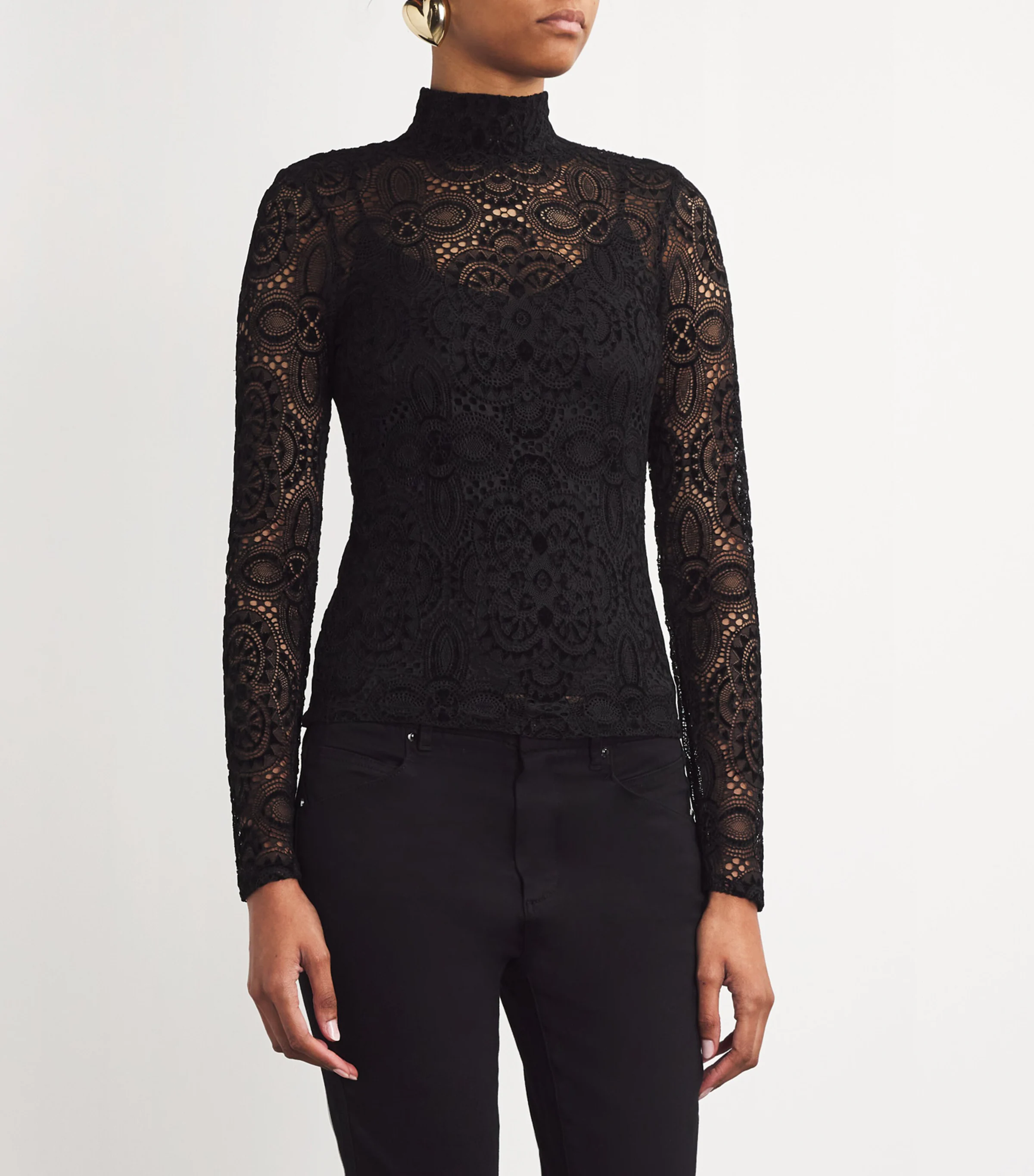 Paige Paige Lace Ursula Rollneck Top