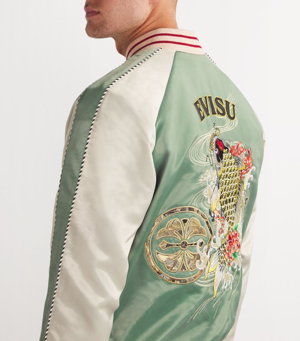 Evisu Evisu Satin Embroidered Bomber Jacket