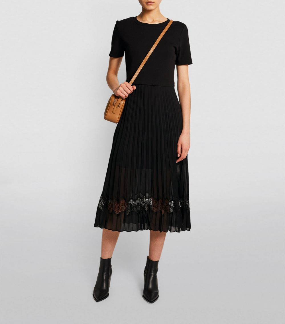  Claudie Pierlot Pleated Skirt Midi Dress