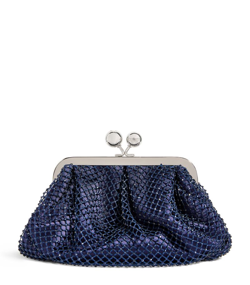 Weekend Max Mara Weekend Max Mara Small Satin Embellished Pasticcino Clutch Bag