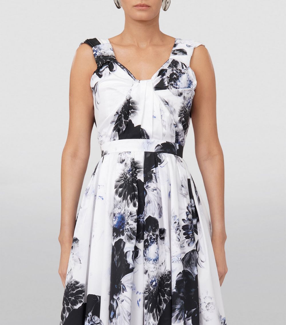 Alexander McQueen Alexander Mcqueen Chiaroscuro Print Midi Dress