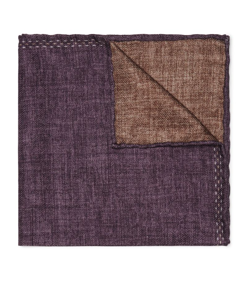 Brunello Cucinelli Brunello Cucinelli Silk Logo Pocket Square