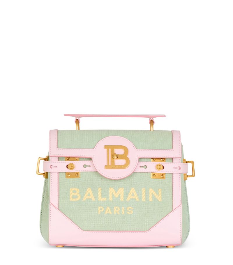 Balmain Balmain Leather-Canvas B-Buzz 33 Shoulder Bag