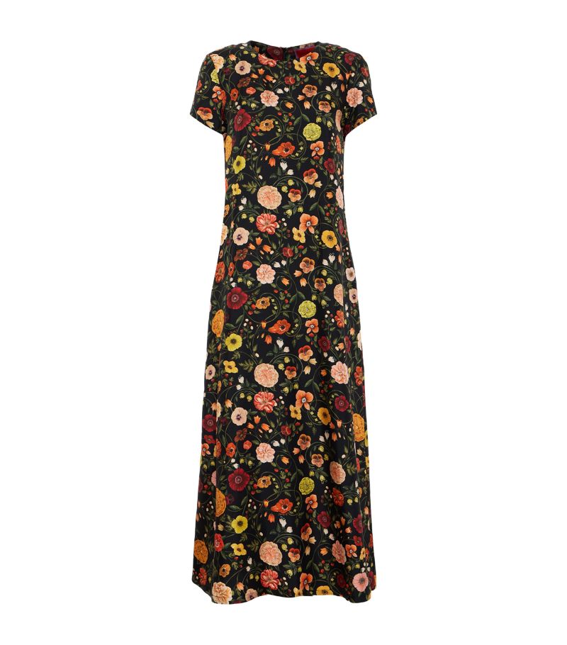 La Doublej La Doublej Silk Floral Swing Midi Dress