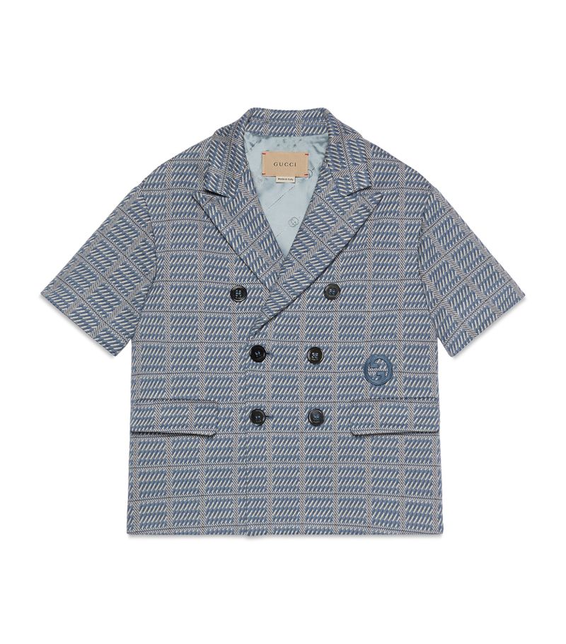 Gucci Gucci Kids Linen Jacquard Geometric Blazer (4-12 Years)