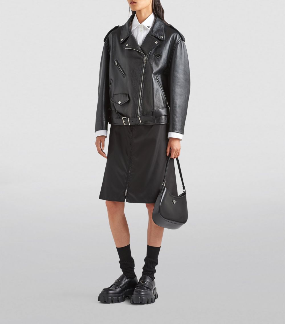 Prada Prada Nappa Leather Biker Jacket