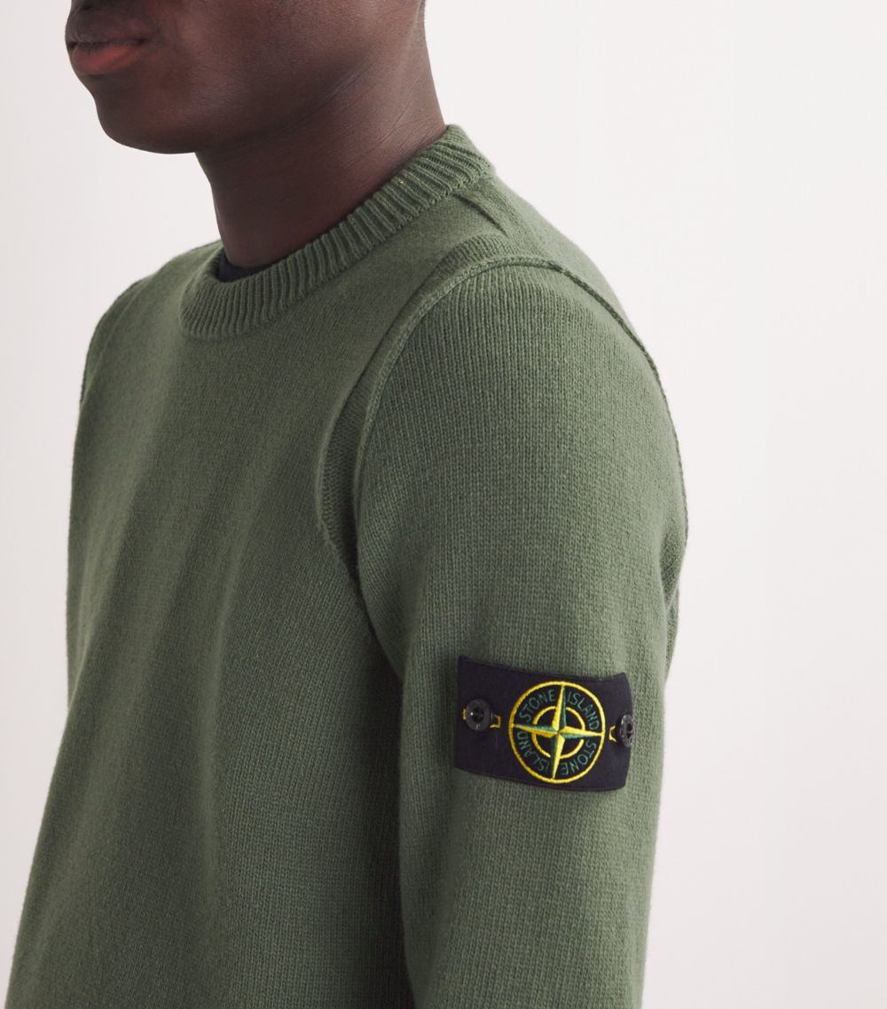 Stone Island Stone Island Wool-Blend Compass-Patch Sweater