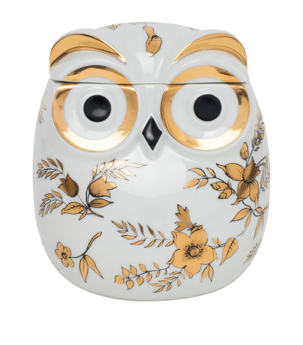 Fornasetti Fornasetti Jar Civetta Fiorata Black White Gold