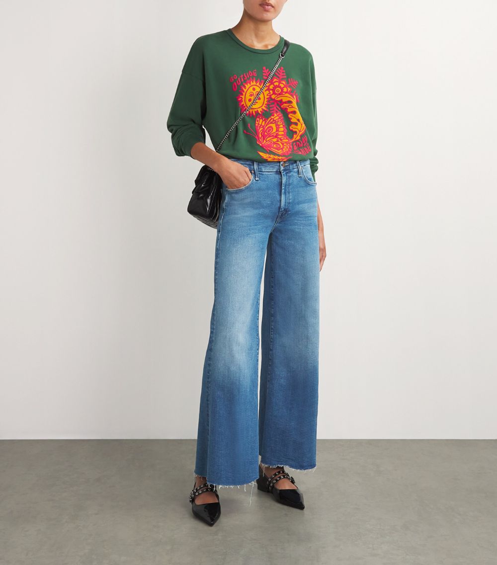 Mother Mother The Lil Roller Fray Wide-Leg Jeans