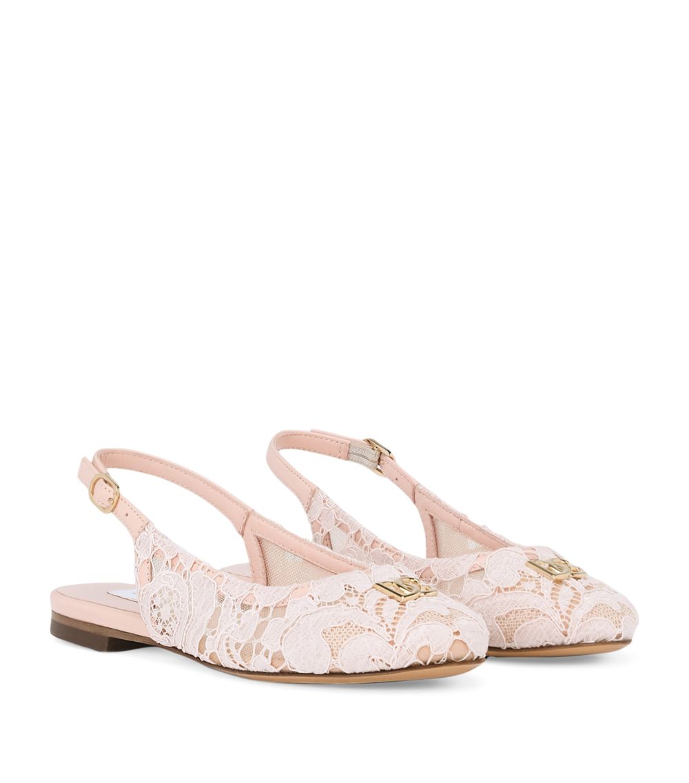 Dolce & Gabbana Dolce & Gabbana Kids Lace Dg Slingback Pumps