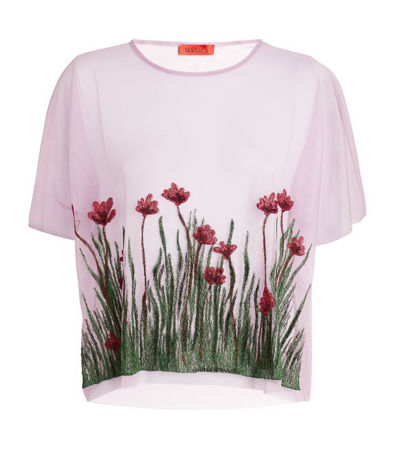 Max & Co. Max & Co. X Fatma Mostafa Embroidered Sheer T-Shirt