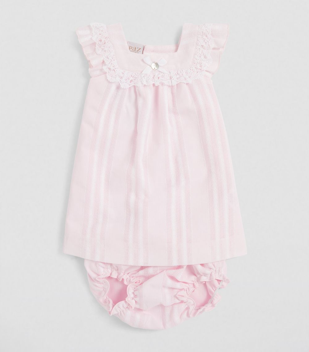 Paz Rodriguez Paz Rodriguez Cotton Striped Dress With Bloomers (1-24 Months)