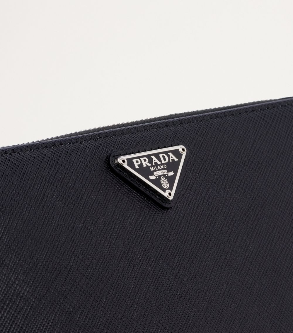 Prada Prada Large Saffiano Leather Zipped Wallet