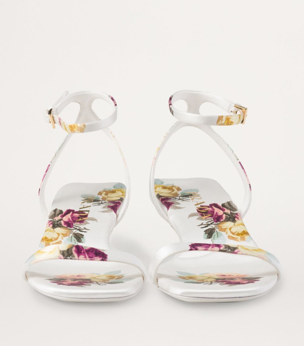 Prada Prada Satin Floral Print Sandals 35