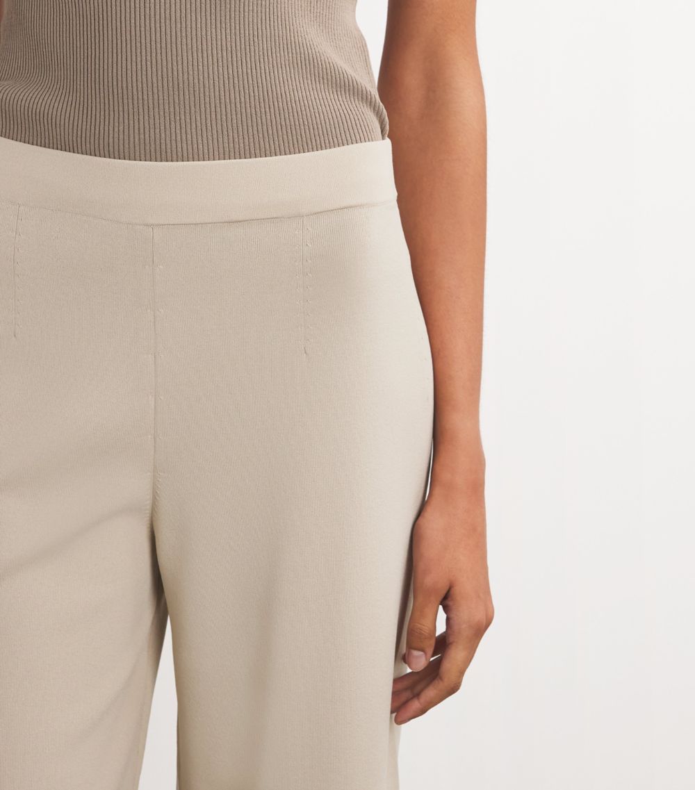 Max Mara Leisure Max Mara Leisure Knitted Cropped Wide-Leg Trousers