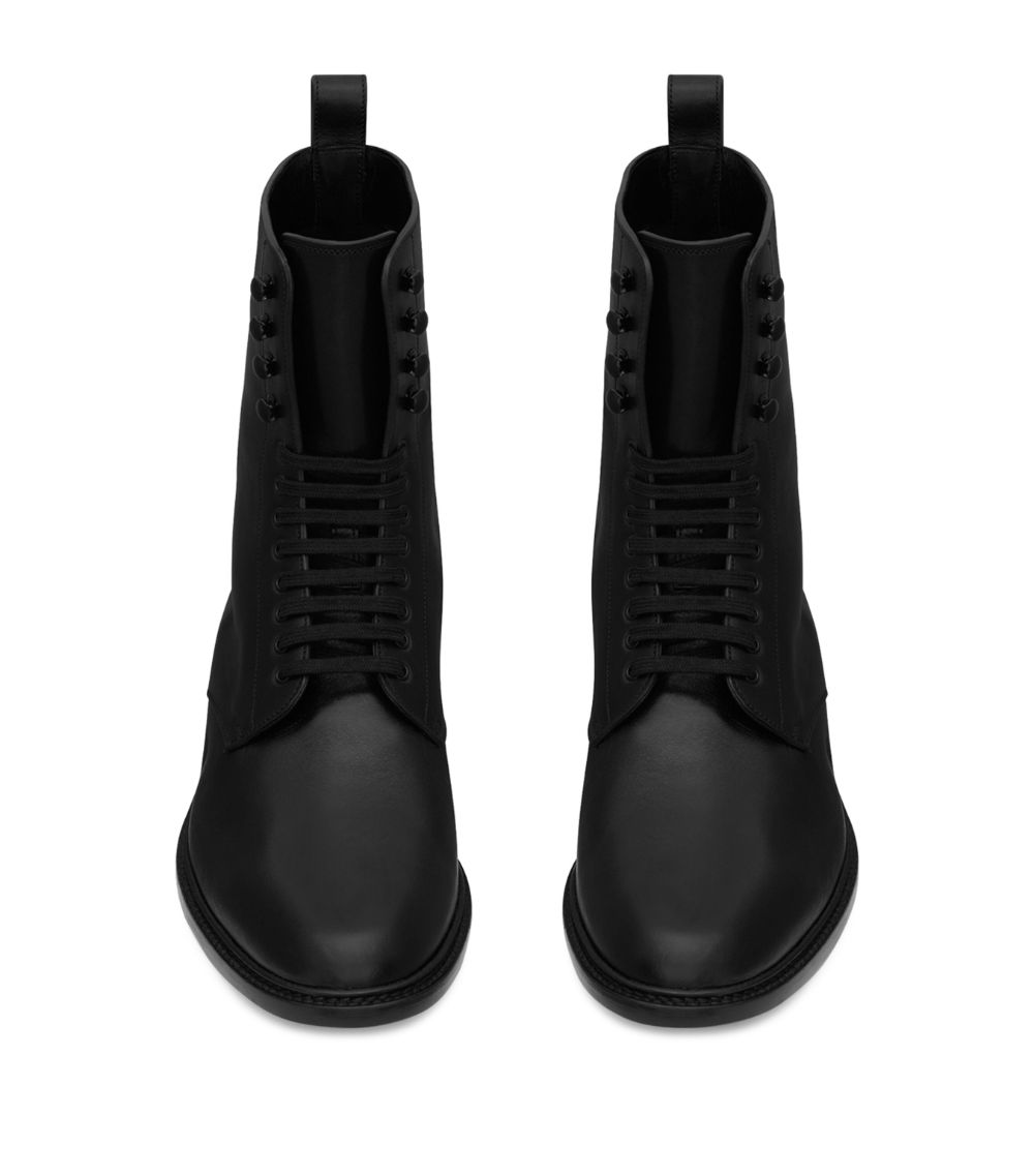 Saint Laurent Saint Laurent Leather Lace-Up Ankle Boots