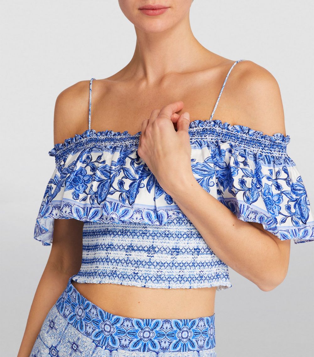 Alice + Olivia alice + olivia Off-Shoulder Kia Smocked Top