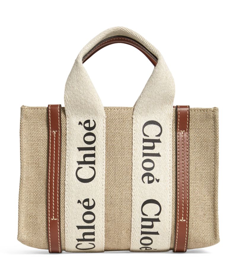 Chloé Chloé Mini Linen Woody Tote Bag