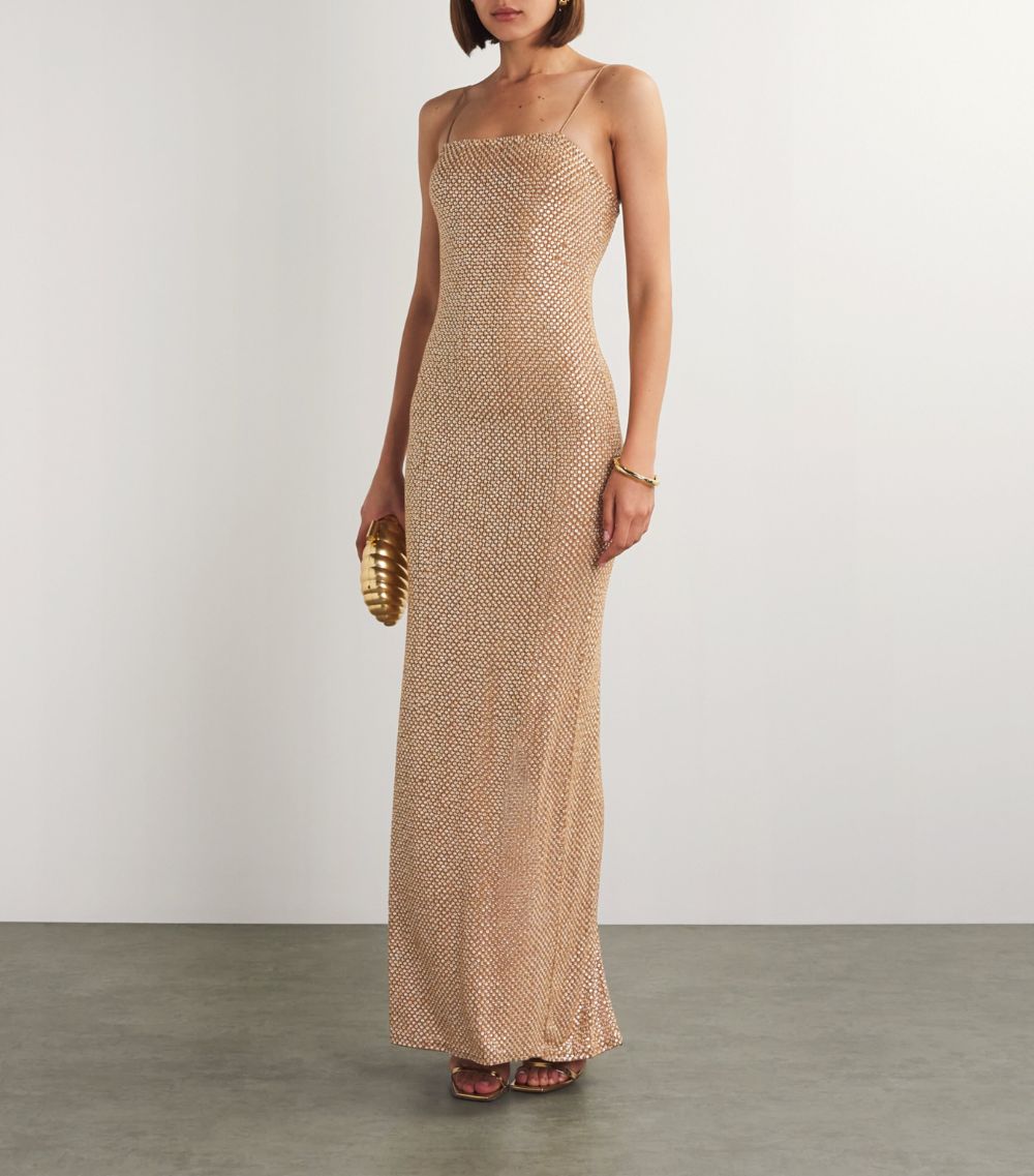 Alice + Olivia Alice + Olivia Fifi Embellished Maxi Dress