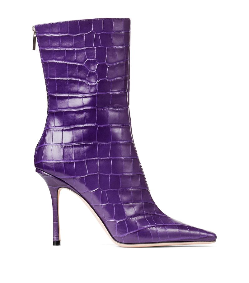 Jimmy Choo Jimmy Choo Agathe 100 Croc-Embossed Ankle Boots