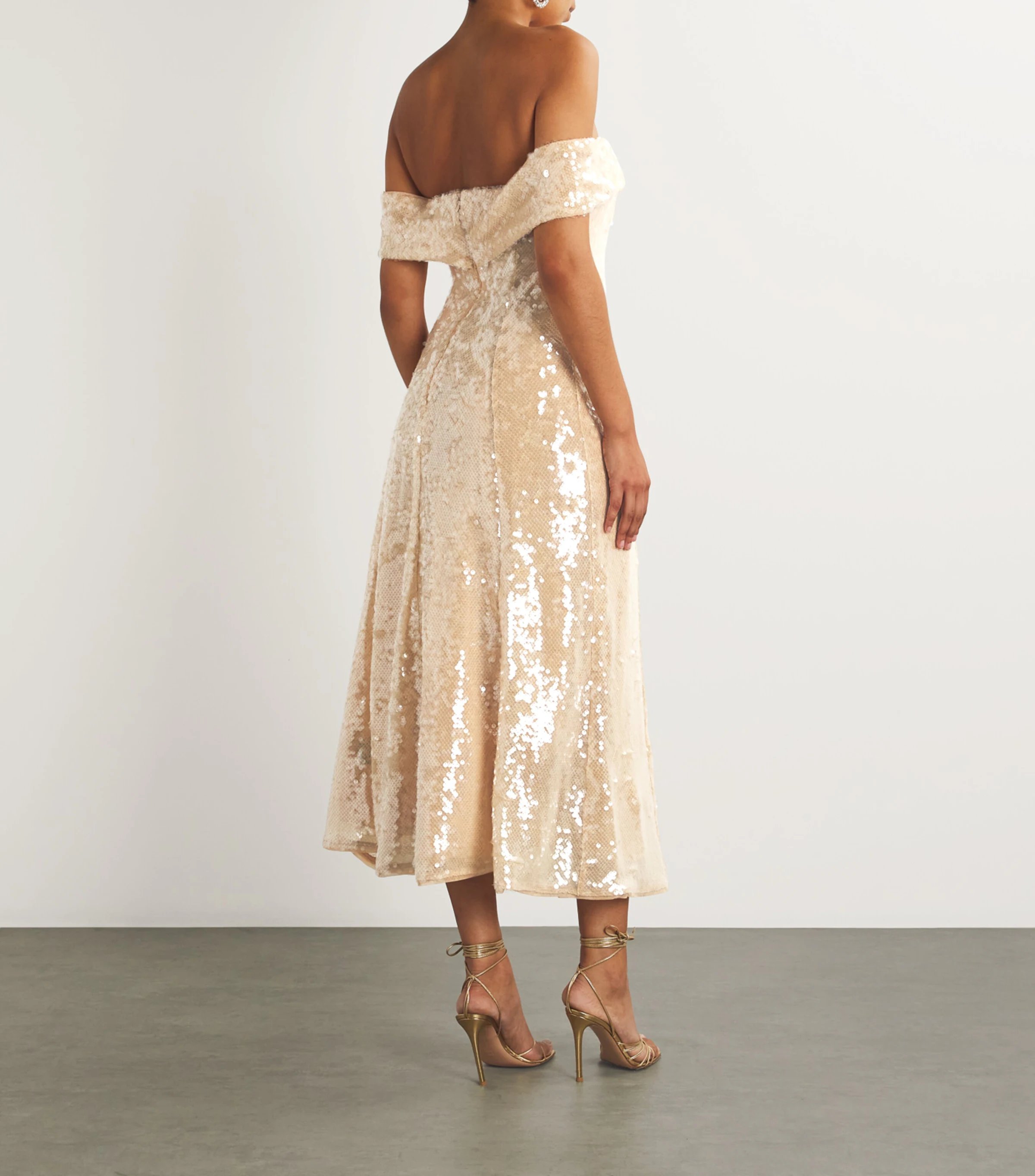 Self-Portrait Self-Portrait Embellished Off-The-Shoulder Midi Dress