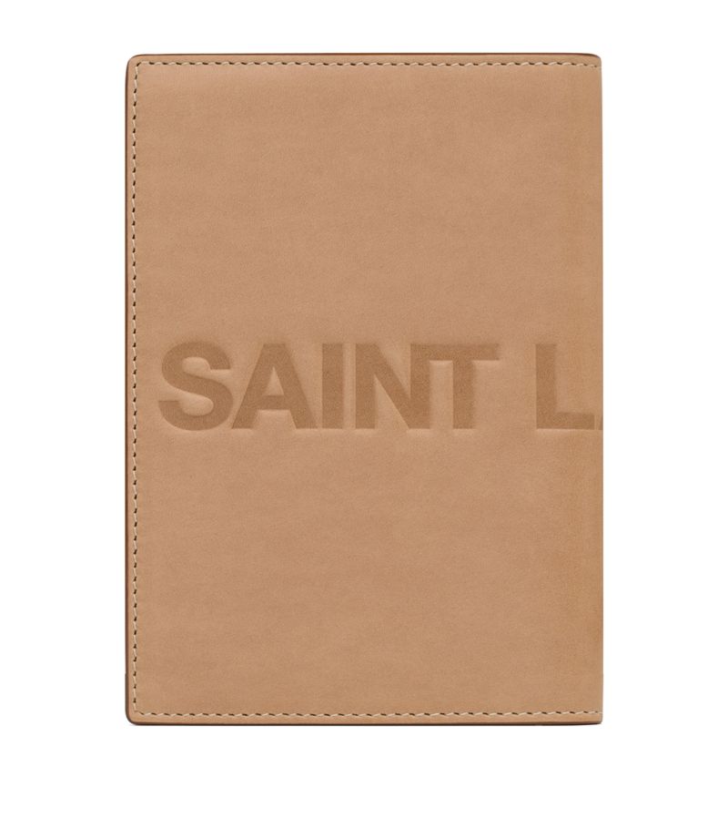 Saint Laurent Saint Laurent Leather Logo Passport Holder