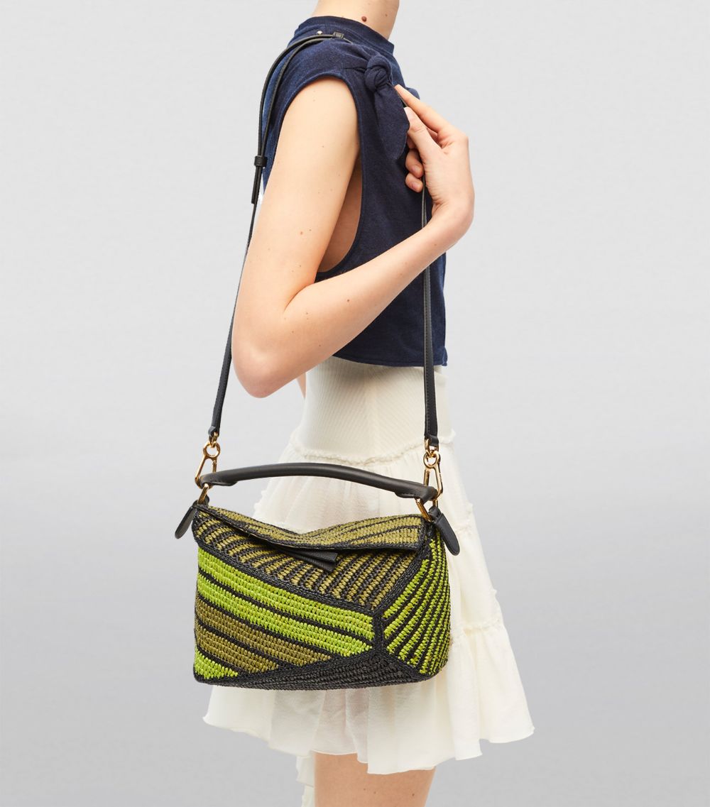 Loewe Loewe X Paula'S Ibiza Small Striped Puzzle Edge Top-Handle Bag