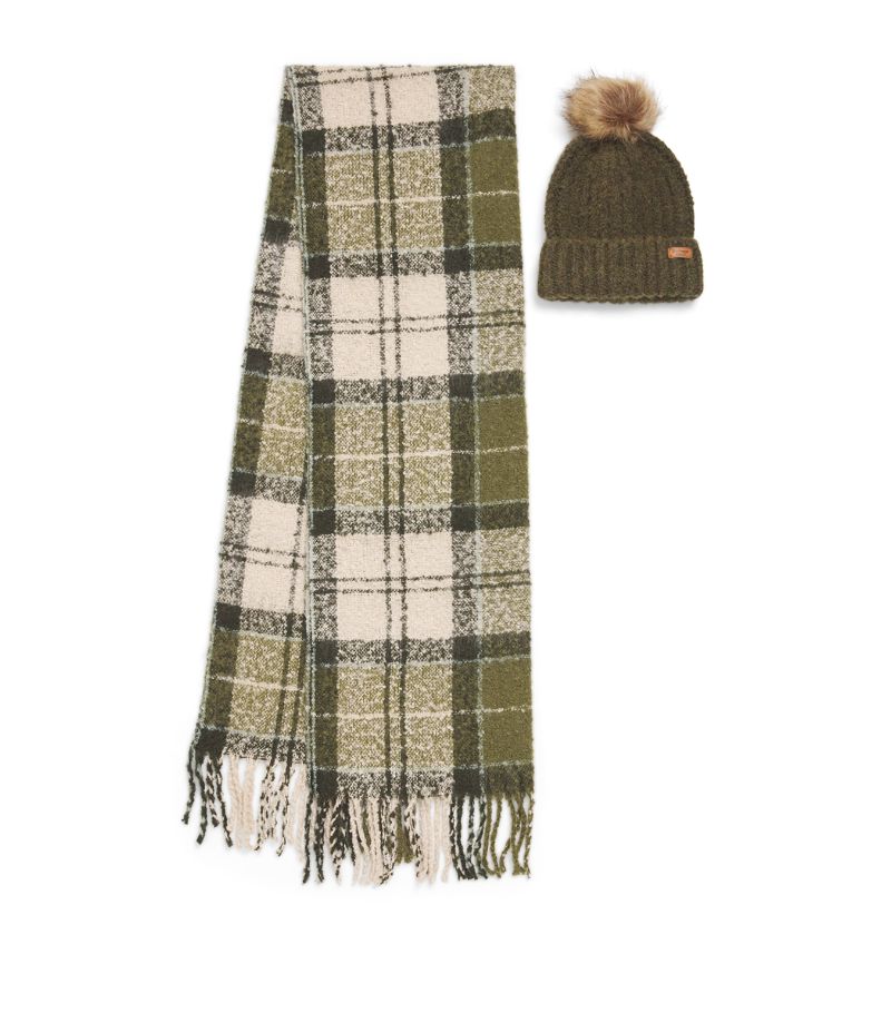 Barbour Barbour Saltburn Beanie & Tartan Scarf Gift Set