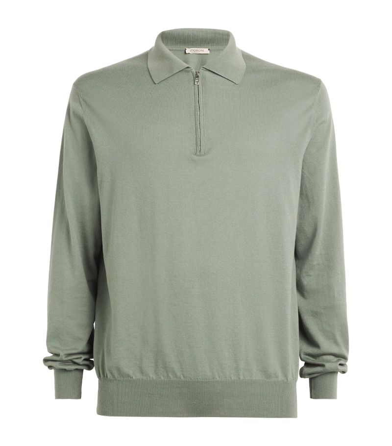 Fioroni Cashmere Fioroni Cashmere Cotton-Cashmere Polo Sweater