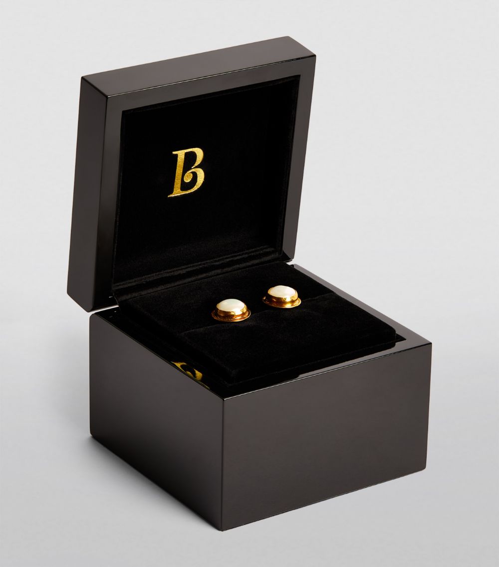 Brooski Brooski Gold And Pearl Cufflinks