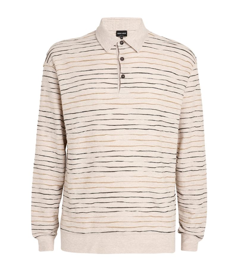 Giorgio Armani Giorgio Armani Long-Sleeve Striped Polo Shirt
