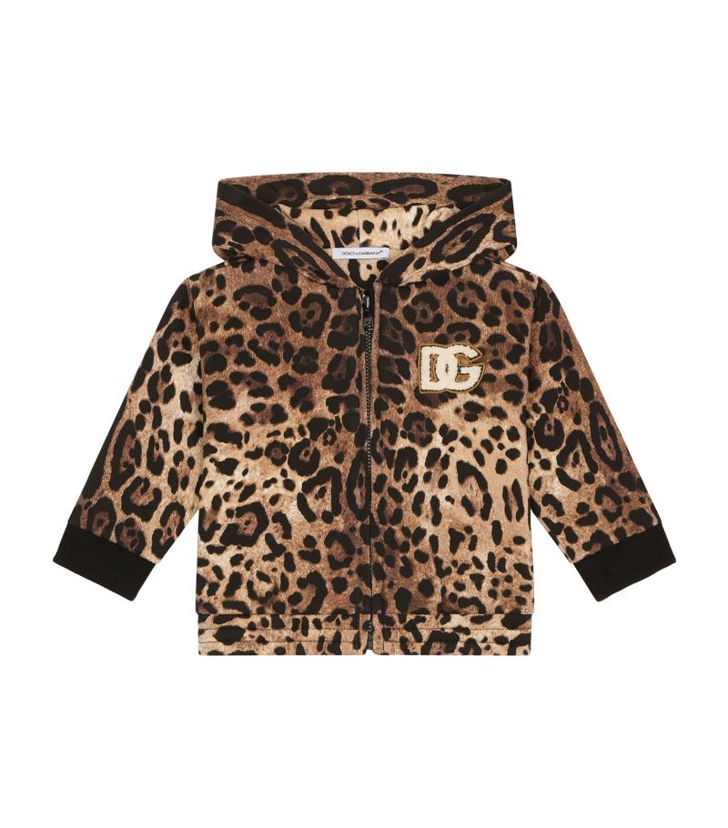 Dolce & Gabbana Dolce & Gabbana Kids Leopard Print Zip-Up Hoodie (3-30 Months)