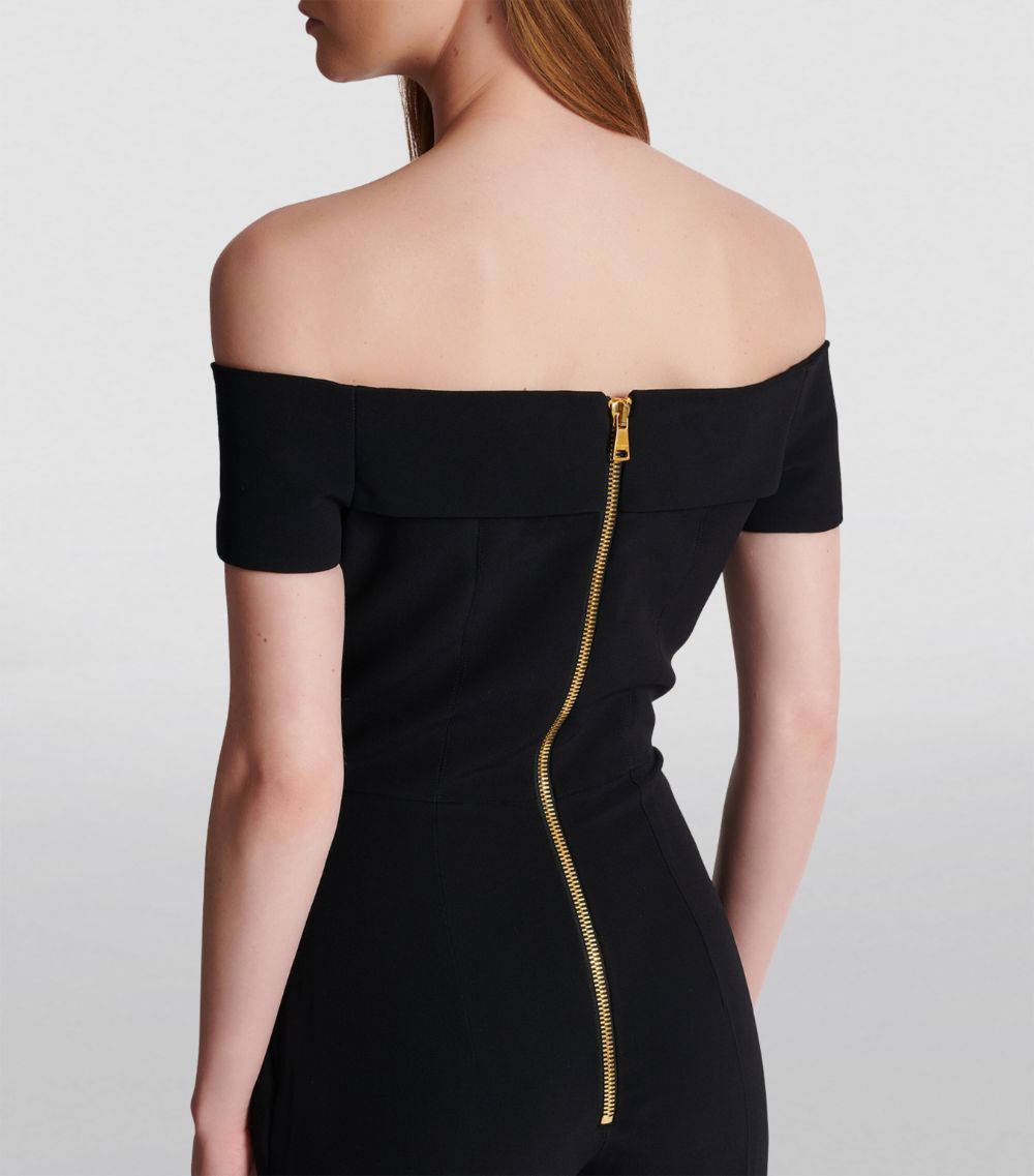 Balmain Balmain Crepe Off-The-Shoulder Jumpsuit