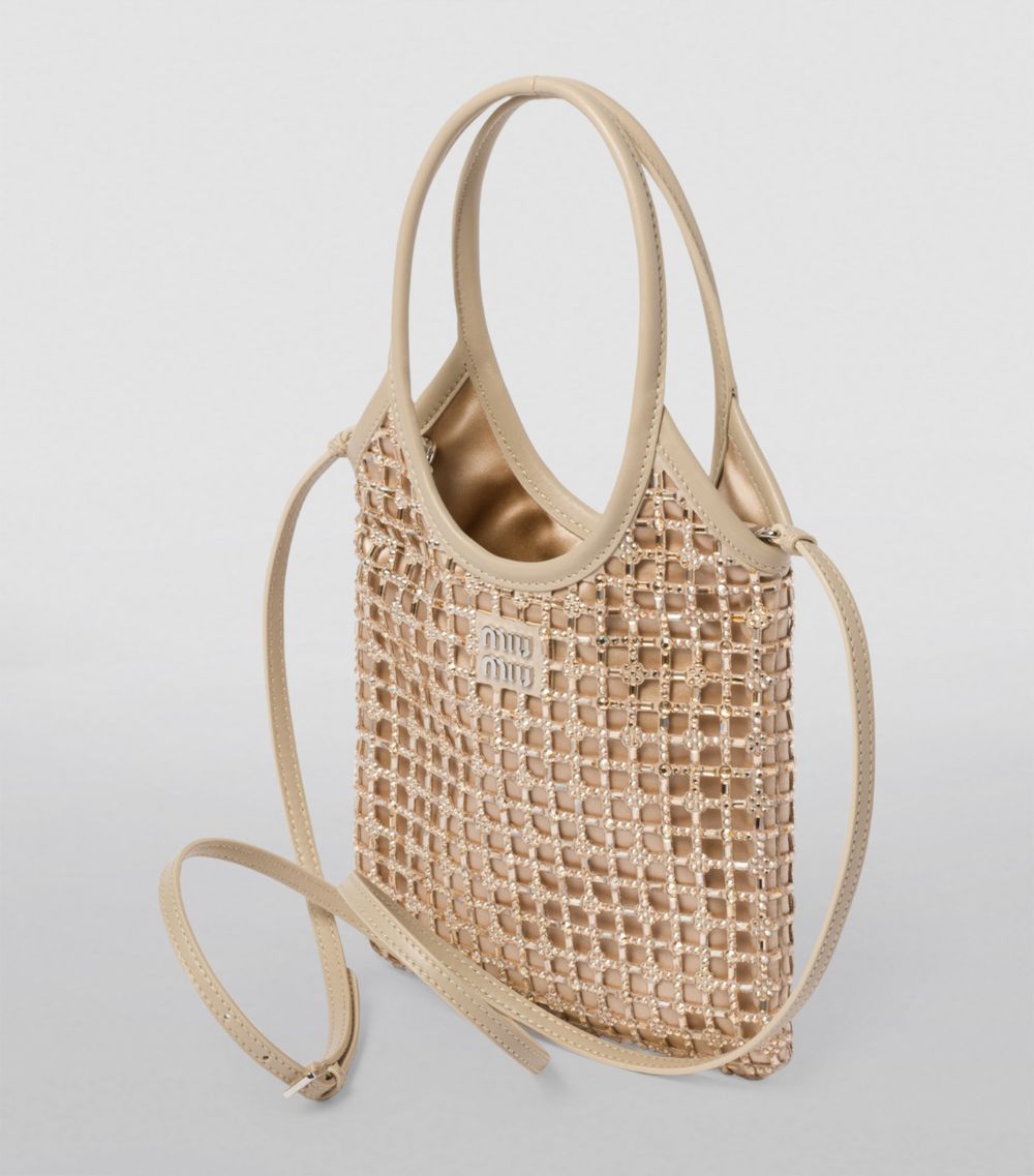 Miu Miu Miu Miu Small Crystal-Embellished Satin Top-Handle Bag