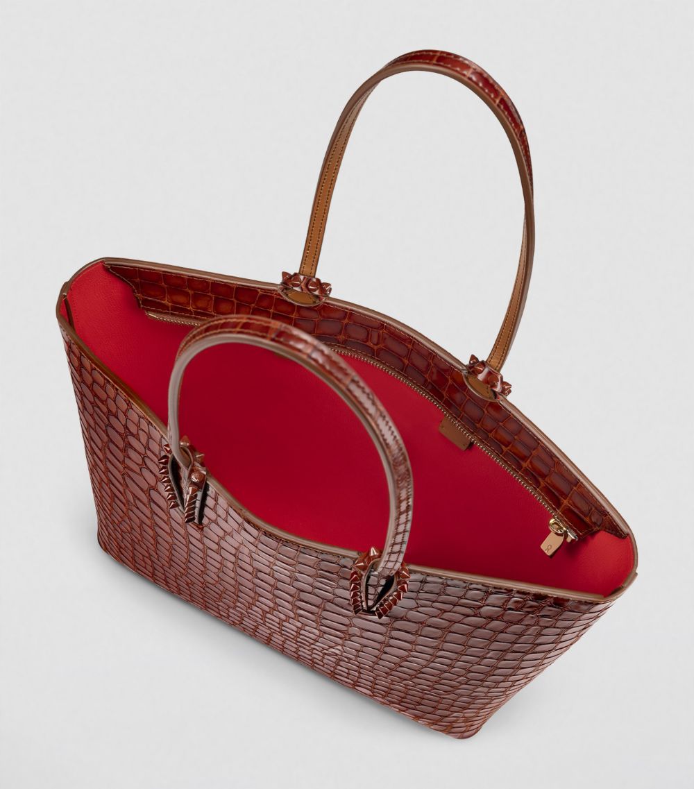 Christian Louboutin Christian Louboutin Cabata Croc-Embossed Leather Tote Bag